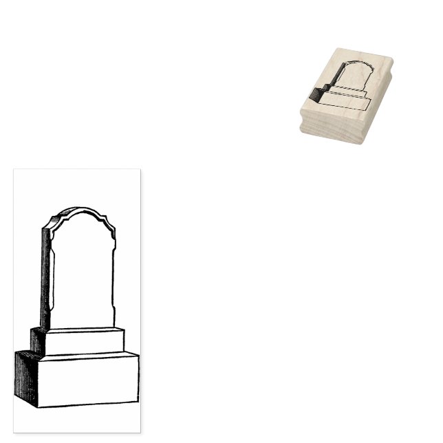 Rustic Gravestone Headstone Vintage Rubber Stamp (Stamped)