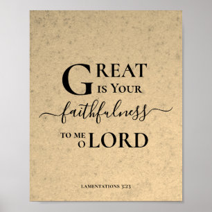 Rustic GREAT IS YOUR FAITHFULNESS Christian Poster