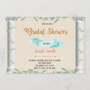 Rustic greek theme party invitation