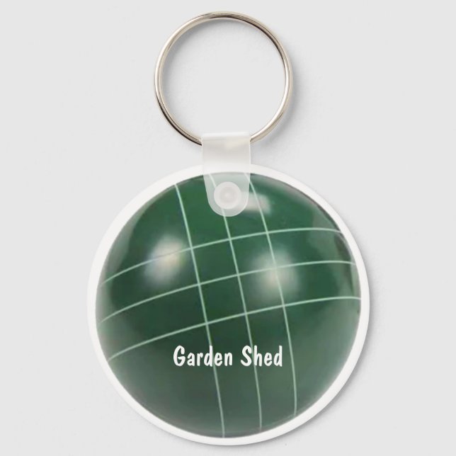 Rustic green bocce ball realistic design key ring (Front)