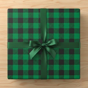Rustic Green Buffalo Plaid Wrapping Paper