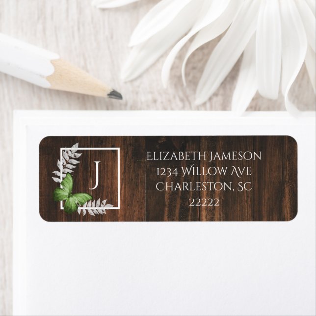 Rustic Green Butterfly Label (Insitu)