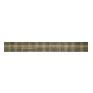 Rustic Green Country Homespun Plaid  Satin Ribbon