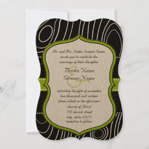 Rustic Green Country Wood Grain Wedding Invitation