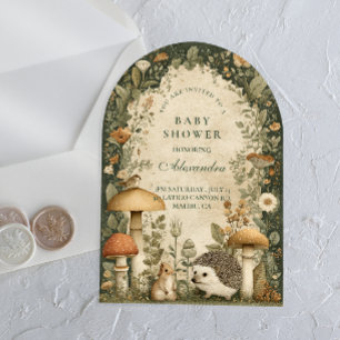 Rustic Green Forest Baby Shower Acrylic Invitations