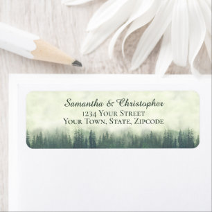 Rustic Green Forest Small Wedding Return Address