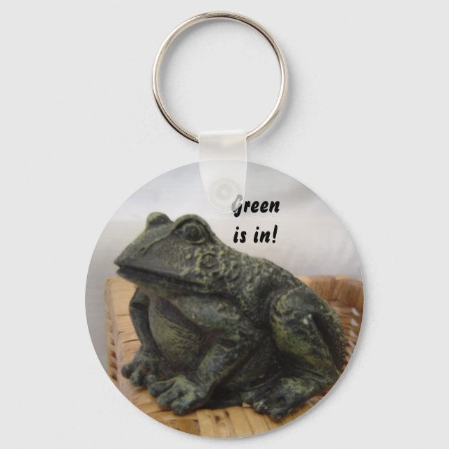 Rustic Green Frog Key Ring (Front)