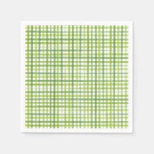 Rustic Green Gingham Paper Napkin | Summer Party