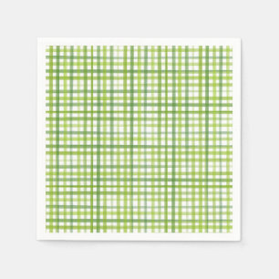 Rustic Green Gingham Paper Napkin Summer Party