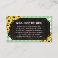 Rustic Green Gingham & Sunflowers Books For Baby