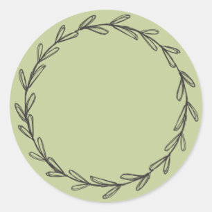 Rustic Green Jar/spice write on Classic Round Sticker