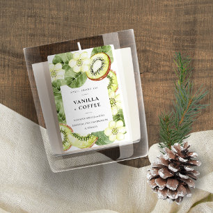Rustic Green Kiwi Fruit Watercolor Fruity Candle Food Label