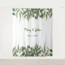 Rustic Green Leaves Greenery Foliage Wedding Photo