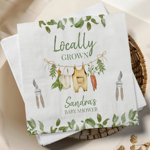 Rustic Green Locally Grown Baby Shower Napkin
