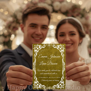 Rustic Green Mexican Wedding Invitation