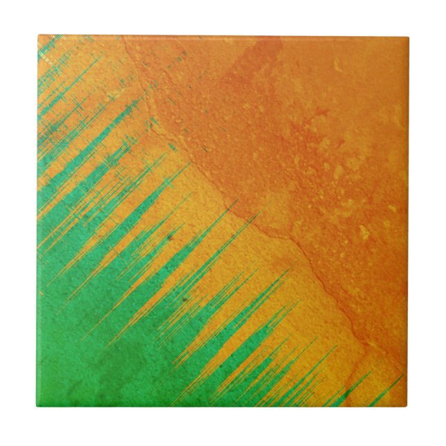 Rustic Green Orange Tile (Front)