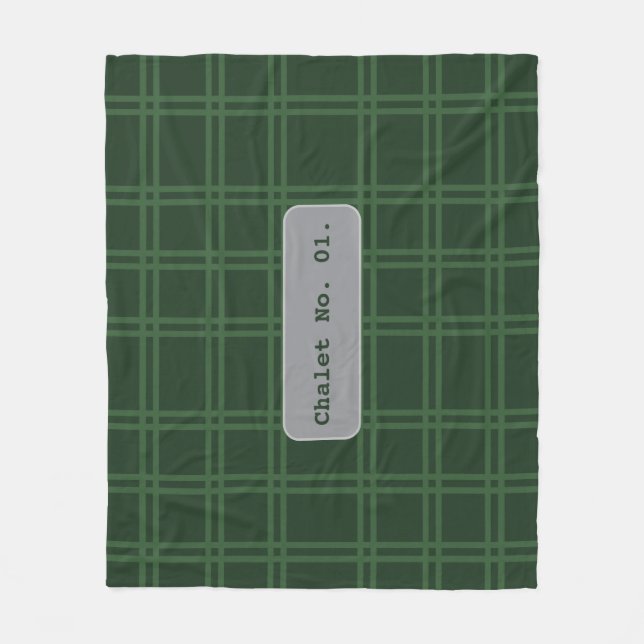 Rustic Green Plaid Chalet Fleece Blanket (Front)