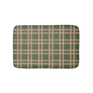 Rustic Green Plaid Lodge Bath Mat Bathroom Rug