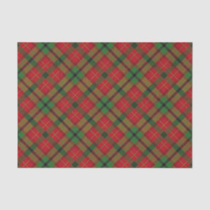 Rustic Green Red Christmas Holiday Tartan Plaid Tissue Paper