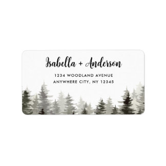 Rustic Green Trees Return Address  Label