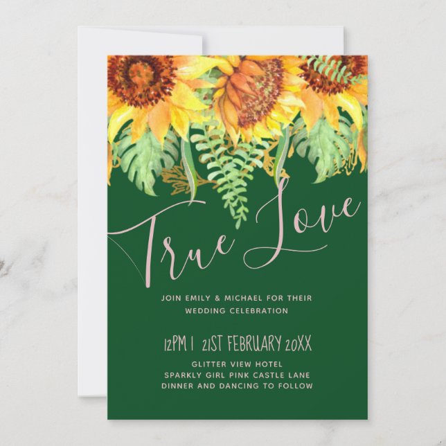 Rustic Green with Sunflowers Wedding Budget (Front)