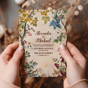 Rustic Green Woodland Fern Wedding Invitation