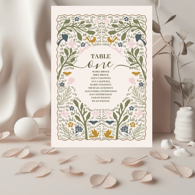 Rustic Green Woodland Fern Wedding Table Number (Creator Uploaded)