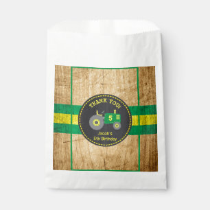 Rustic Green & Yellow Tractor Birthday Party Favour Bags