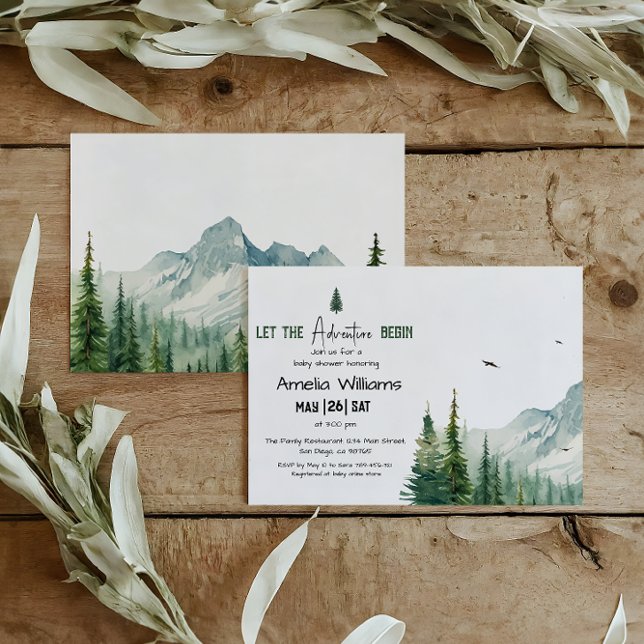 Rustic Greenery Adventure Baby Shower Invitation (Creator Uploaded)