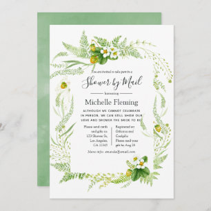 Rustic Greenery Baby or Bridal Shower by Mail Invitation