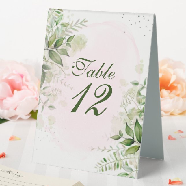 Rustic Greenery Blush Pink Wedding Table Numbers (In SItu (Wedding))