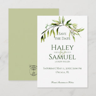 Rustic Greenery Bough Wedding Save The Date