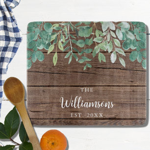 Rustic Greenery Custom Name Cutting Board