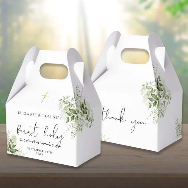 Rustic Greenery Elegant First Holy Communion Favour Box (Rustic Greenery Elegant First Holy Communion Favor Boxes)