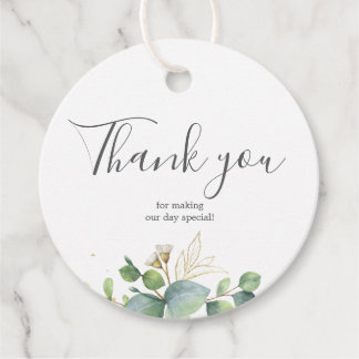   Rustic Greenery Eucalyptus Summer Wedding.  Favour Tags