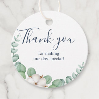Rustic Greenery Eucalyptus Summer Wedding.  Favour Tags