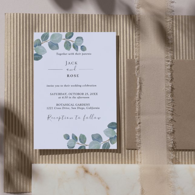  Rustic Greenery Eucalyptus Summer Wedding.  Invitation (Rustic Greenery Eucalyptus Summer Wedding. Invitation)