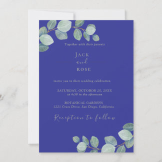  Rustic Greenery Eucalyptus Summer Wedding.  Invitation