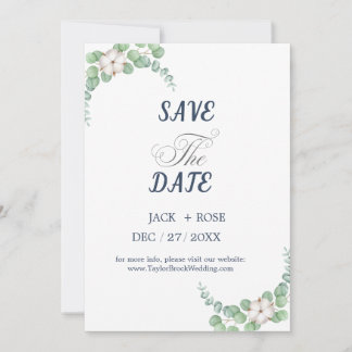 Rustic Greenery Eucalyptus Summer Wedding.  Invitation