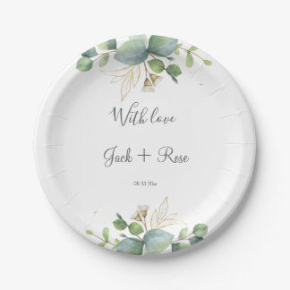   Rustic Greenery Eucalyptus Summer Wedding.  Paper Plate