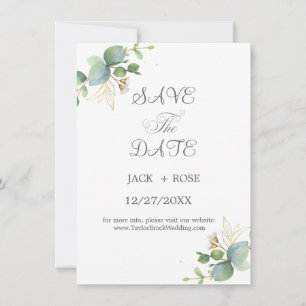 Rustic Greenery Eucalyptus Summer Wedding. Save The Date