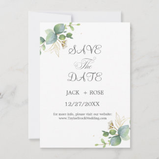   Rustic Greenery Eucalyptus Summer Wedding.  Save The Date