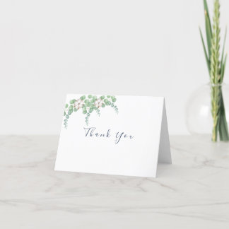 Rustic Greenery Eucalyptus Summer Wedding.  Thank You Card