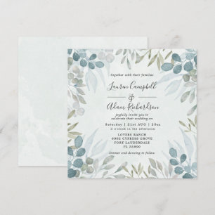 Rustic Greenery Eucalyptus Watercolor Wedding Invitation