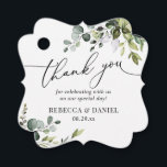 Rustic Greenery Eucalyptus Wedding Thank You Favour Tags<br><div class="desc">Designed to coordinate with our Boho Greenery Collection,  this customisable tag,  features watercolor eucalyptus branches with calligraphy graphic text,  paired with a classy serif in black. Matching items available.</div>