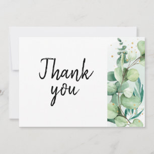 Rustic greenery eucalyptus wedding thank you invitation