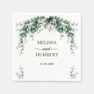 Rustic Greenery Eucalyptus Wreath Foliage Wedding Napkin