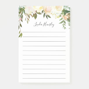 Rustic Greenery Floral Sticky Notes