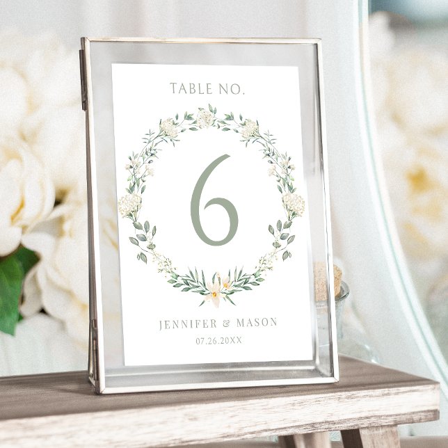 Rustic greenery floral wedding table numbers (Creator Uploaded)