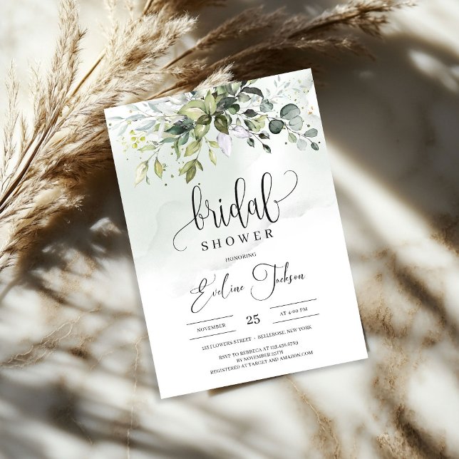 Rustic Greenery Foliage Bridal Shower Invitation (Rustic Greenery Foliage Bridal Shower Invitation)